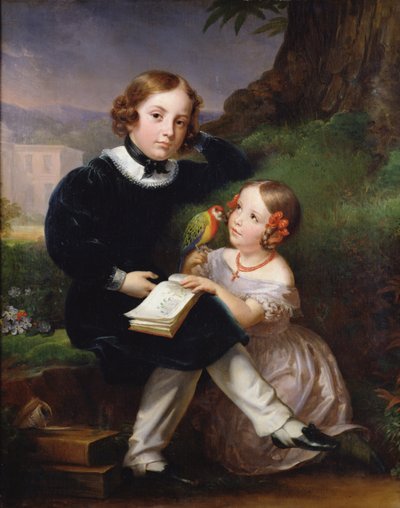 Portret van de kinderen van Pierre-Jean David d